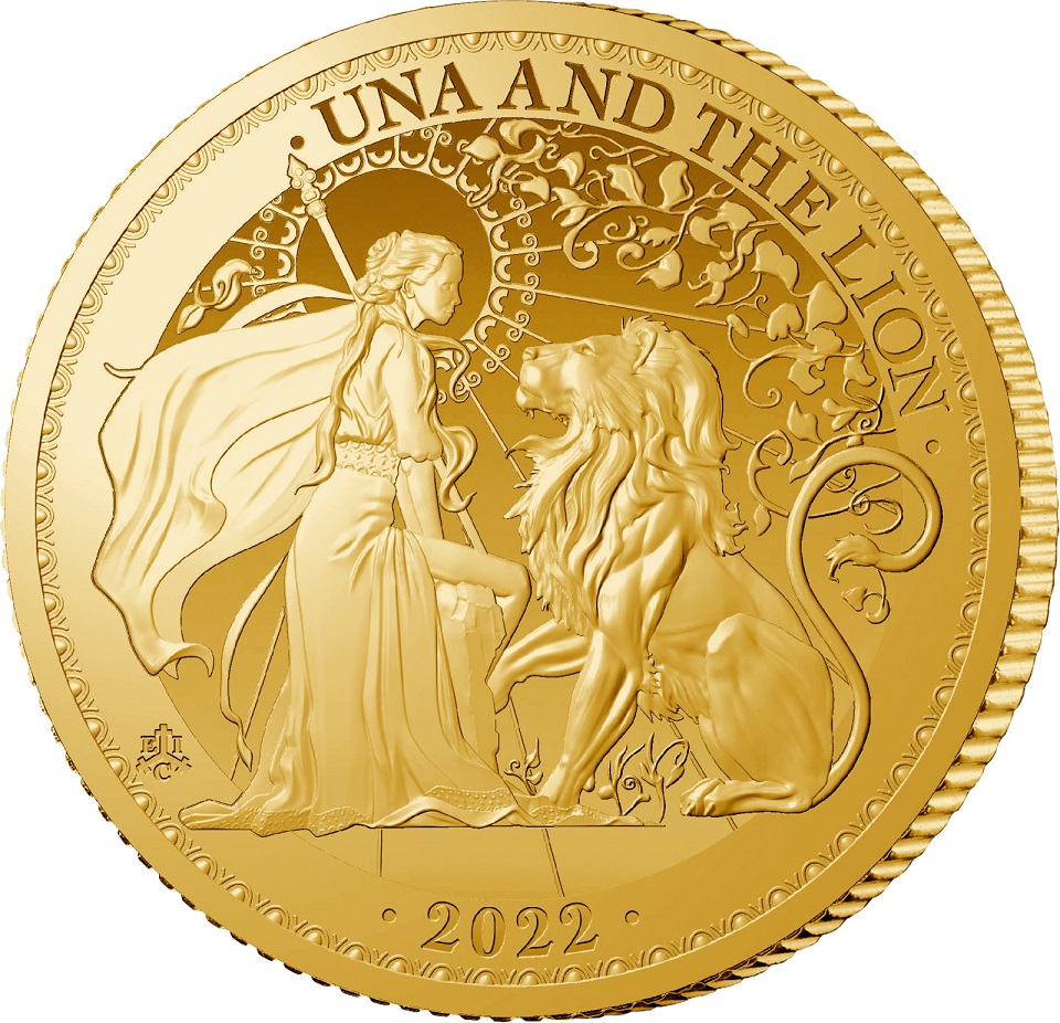 金貨 99.9％ 純金 ゴールド セントヘレナ 金貨 ウナ ライオン 2022