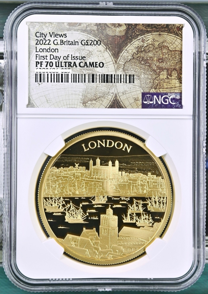 2022 イギリス 都市景観 ロンドン 5ポンド 銀貨 PR70 DCAM-