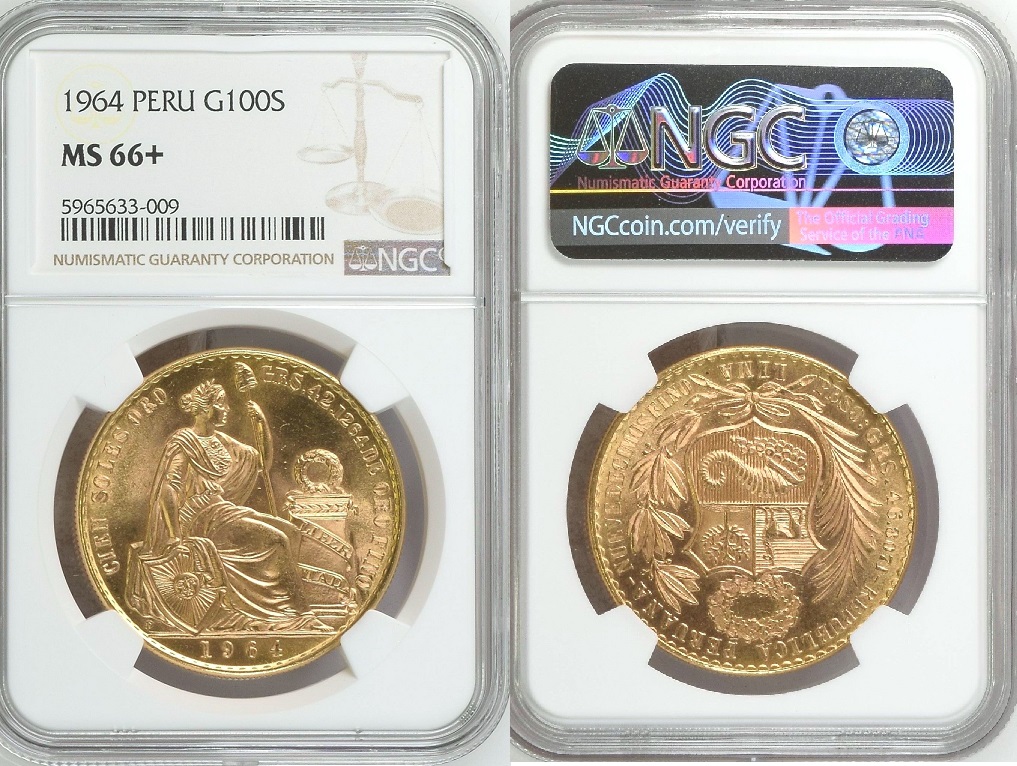 第二の雲上の女神 ペルー 女神の坐像 100ソル金貨 | Antique Coin ALE 