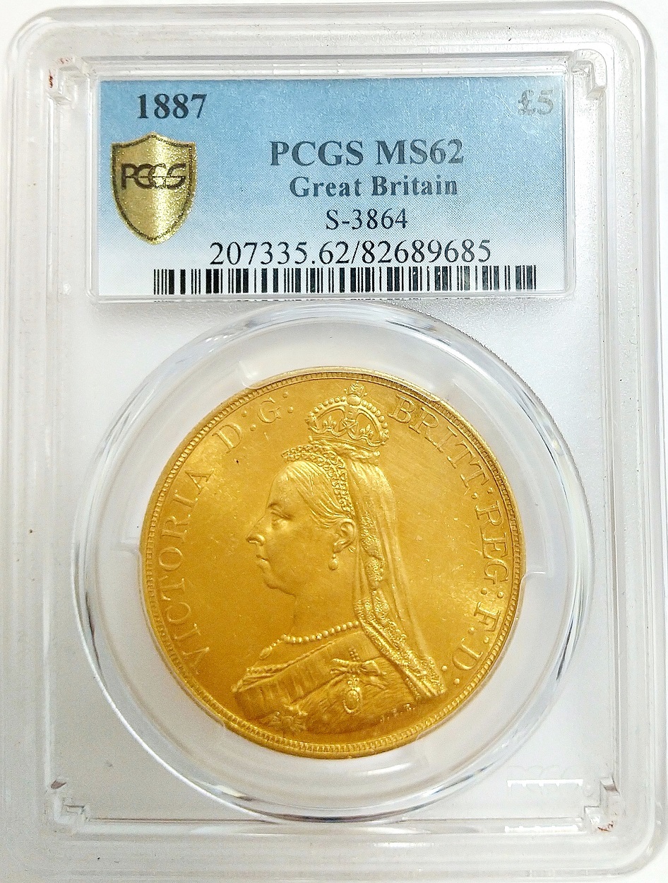 Antique Coin ALE / PCGS MS62 1887年 英国 イギリス ヴィクトリア女王 