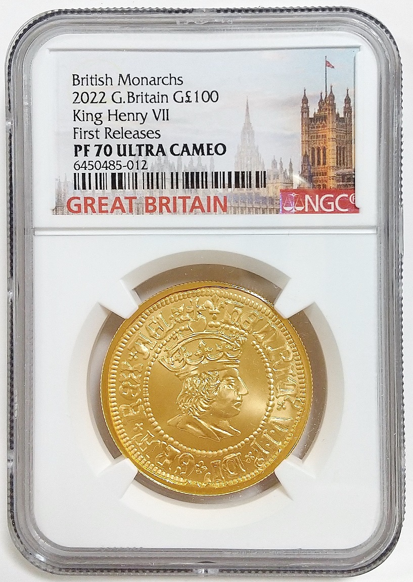 Antique Coin ALE アンティークコイン エーエルイー 日本最大級の品揃え 国内最安値 ゴシッククラウン ウナとライオン スリーグレイセス  取扱店 / 2022年 イギリス 英国君主 ヘンリー7世 100ポンド 1オンス プルーフ 金貨 1oz NGC PF70 ULTRA CAMEO  First Releases