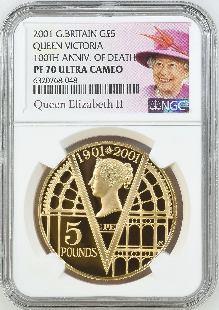 2001年 英国 イギリス ビクトリア女王 没後100年 5ポンド プルーフ ...