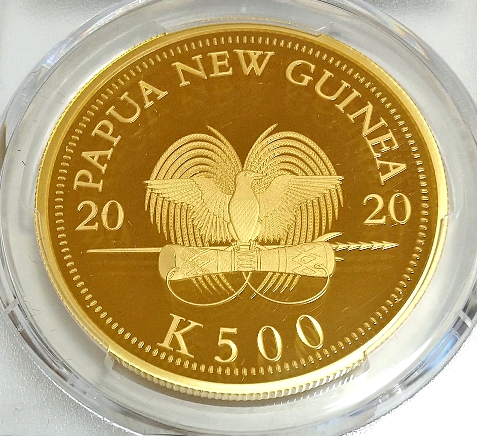 Antique Coin ALE アンティークコイン エーエルイー 日本最大級の品揃え 国内最安値 ゴシッククラウン ウナとライオン スリーグレイセス  取扱店 限定400枚 2020年 パプアニューギニア 極楽鳥 500キナ 1オンス プルーフ金貨 PCGS PR70 DCAM
