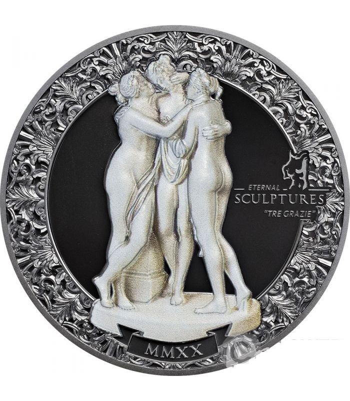 新しい季節 スリーグレイセス パラオ 2020年 10ドル 三美神 永遠の彫刻 2オンス銀貨 コレクション zausrfok