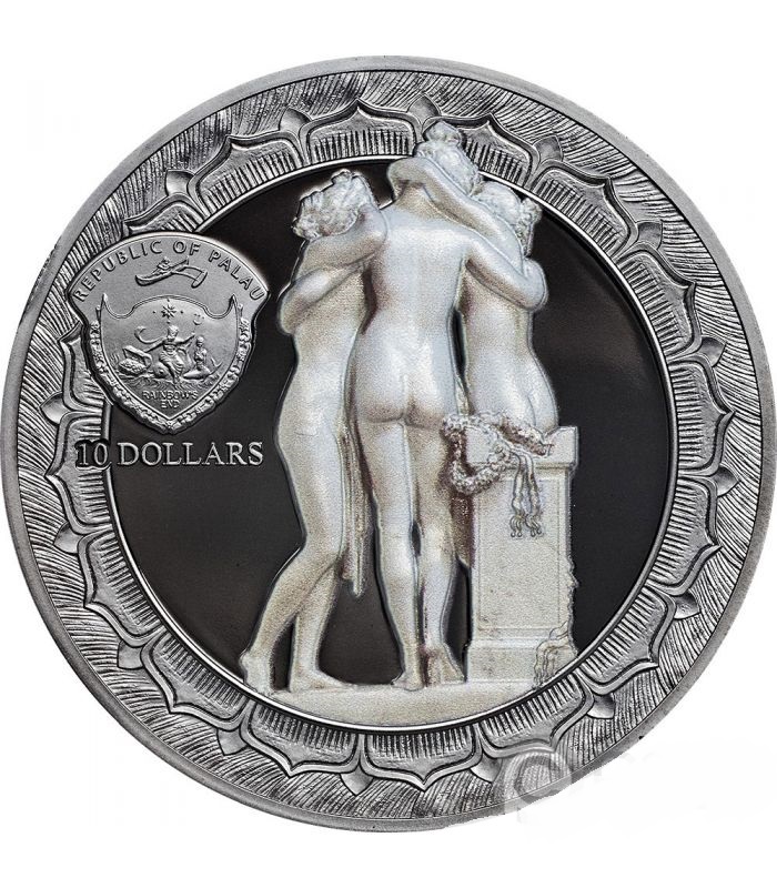 新しい季節 スリーグレイセス パラオ 2020年 10ドル 三美神 永遠の彫刻 2オンス銀貨 コレクション zausrfok