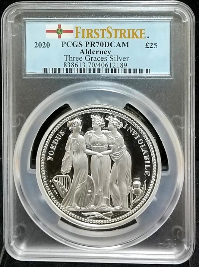 最高鑑定】スリーグレイセス 銀貨 2020年 PCGS PR70DCAM FIRST STRIKE