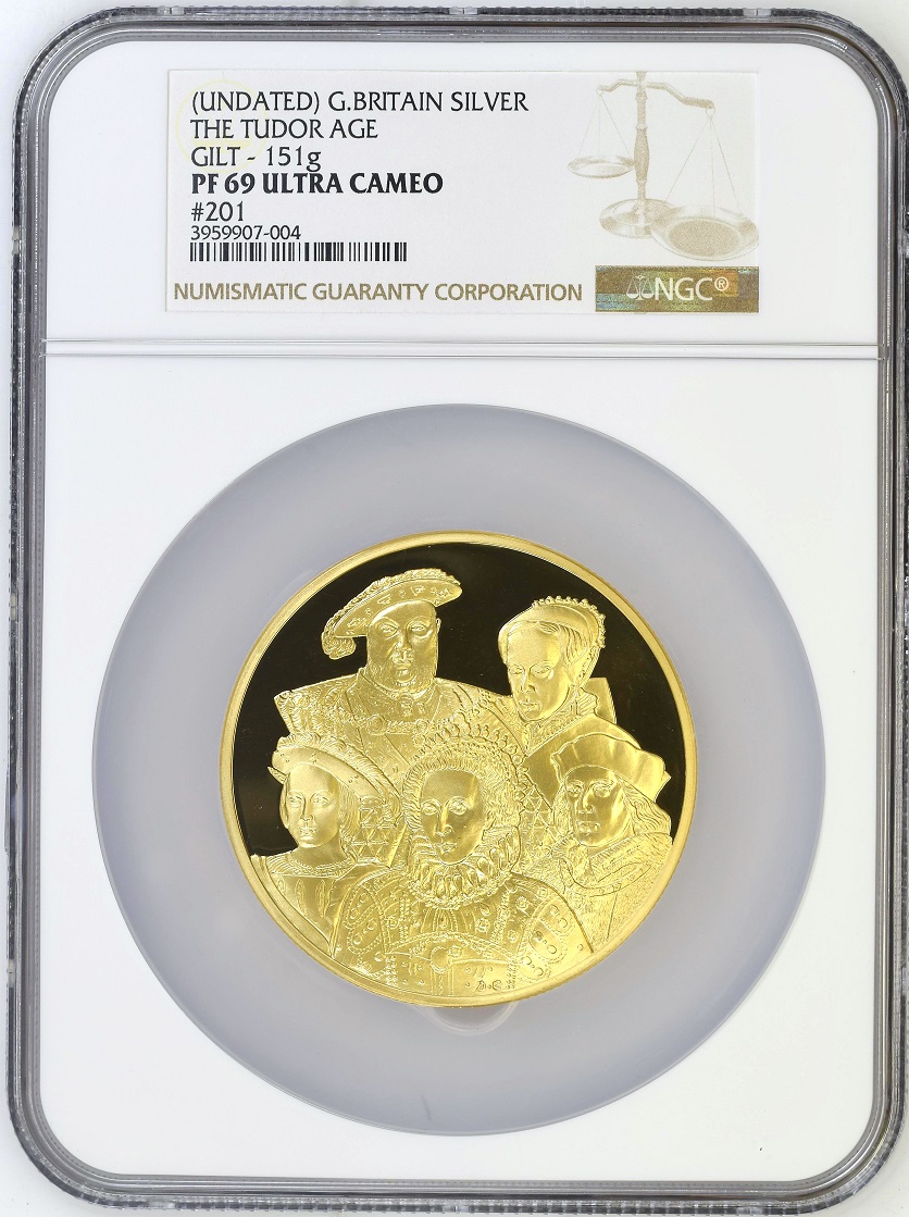 お得なクーポン ヘンリー 英国 2003年 発行枚数500枚 8世 金メッキ銀貨 5オンス 旧貨幣/金貨/銀貨/記念硬貨
