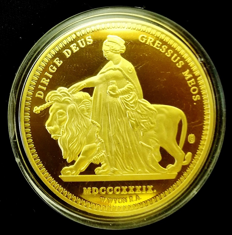 今年も話題の プルーフ 5ポンド ウナとライオン イギリス 1839年 金貨 