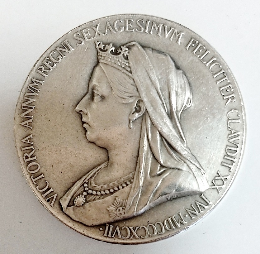 1897年 英国 イギリス ビクトリア女王 60年周年 ダイヤモンドジュビリー 銀メダル PCGS SP