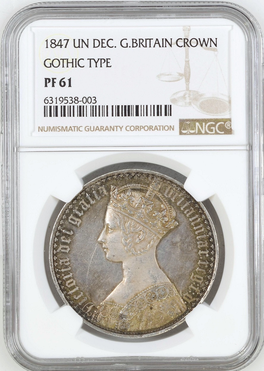 1878年 イギリス ヴィクトリア女王 2シリング銀貨 ゴチッククラウン