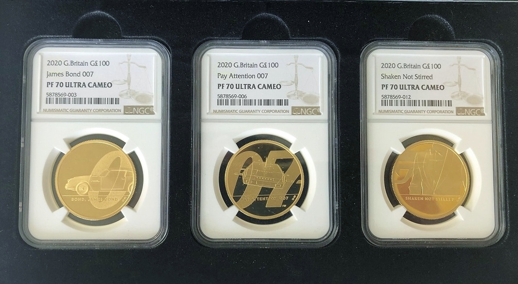 Antique Coin ALE / 最高鑑定 3枚セット 2020年 イギリス 007 James 